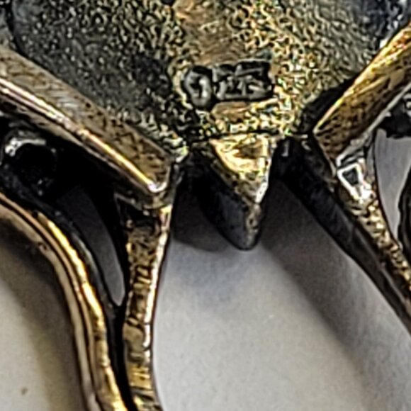 Silver and Onyx Butterfly Ring 925 Sterling Silver, Butterfly Filigree Ring 8.5 - Picture 9 of 11